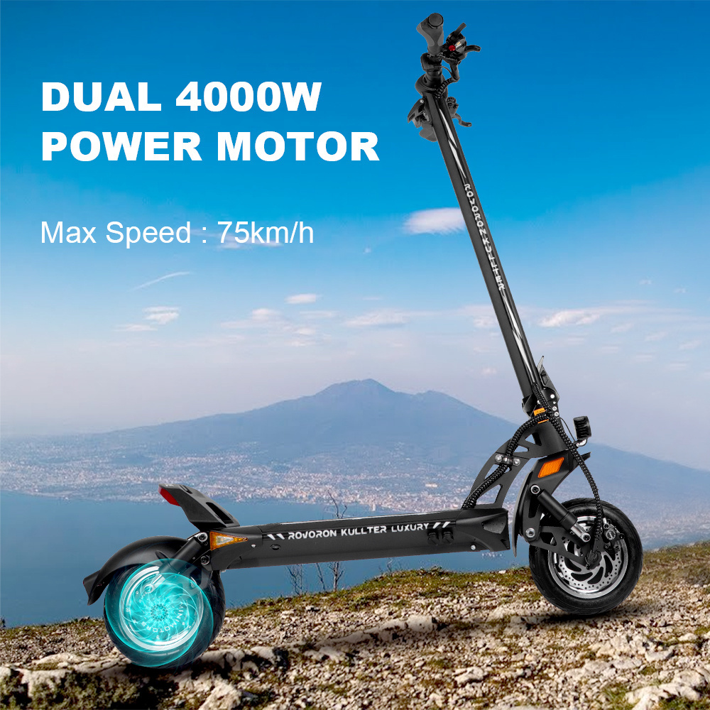 Street legal scooter front and rear hydraulic disc brake 75km/h top speed 4000w motors ROVORON KULLTER off-road electric scooter