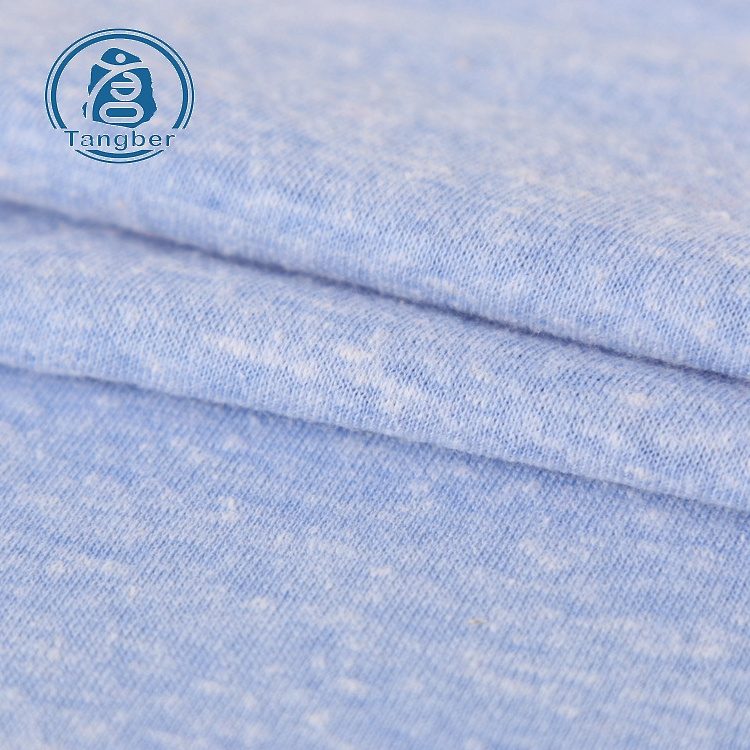 knitted polyester cotton rayon tcr slub jersey fabric