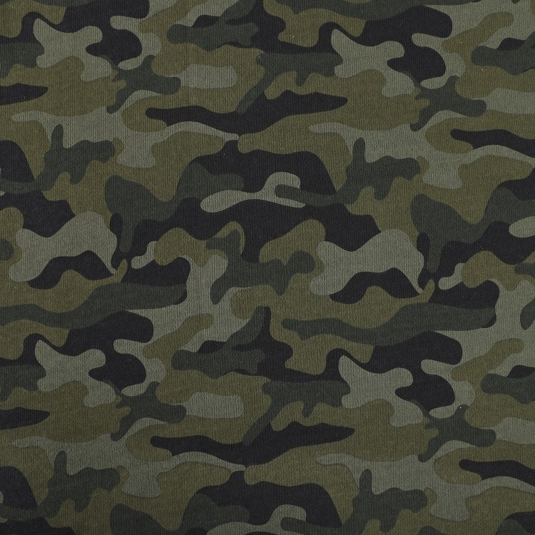 Great design 75% Polyester 25% Cotton Camouflage Printed French Terry Fleece Fabric