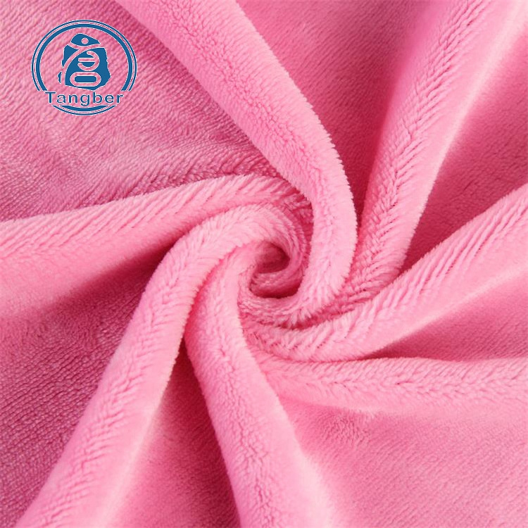 100% polyester short pile plush knitted warp crystal super soft velvet fabric for pajamas pillow doll