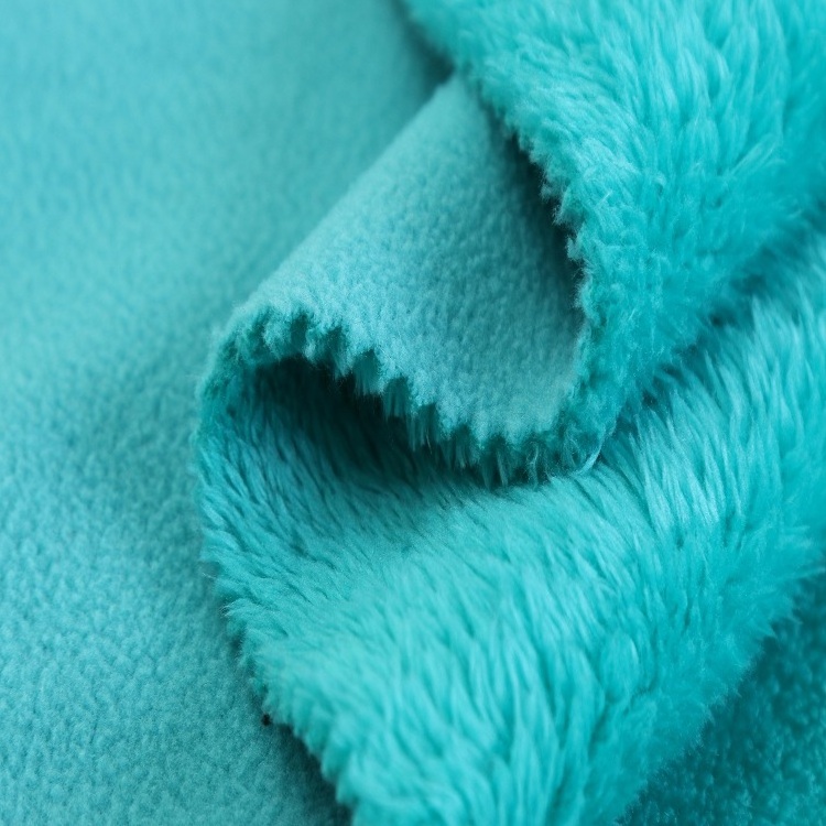 High quality knit 100% polyester polar fleece bonded fleece plush fabric for warm coat