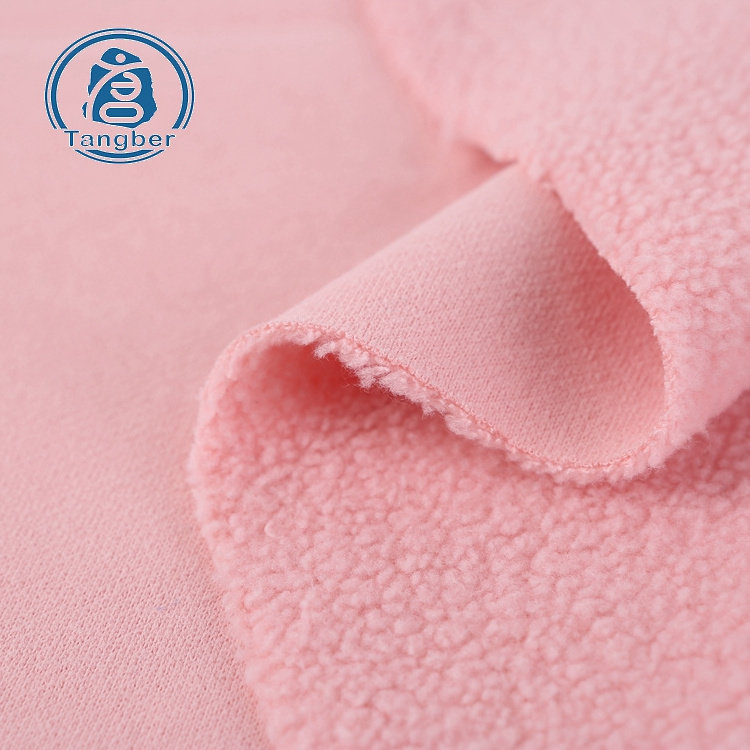 High Quality Knit  One Side Polar Fleece 60 Cotton 40 Polyester CVC French Terry Fleece Fabric for Hoodie