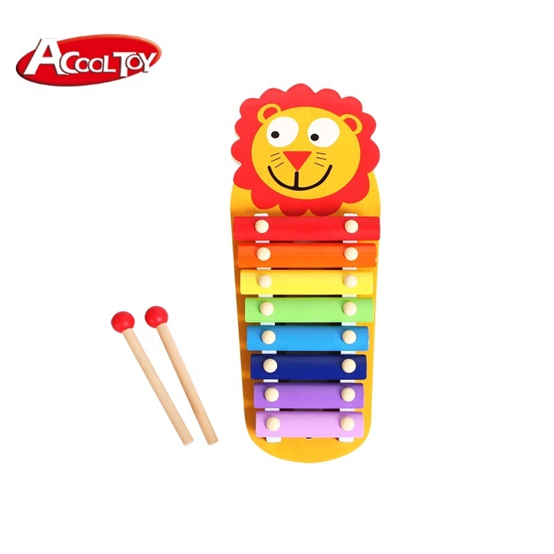 Wooden musical instrument Animal Baby Toys Xylophone Toy Musical Baby Musical Instrument 8 Tone