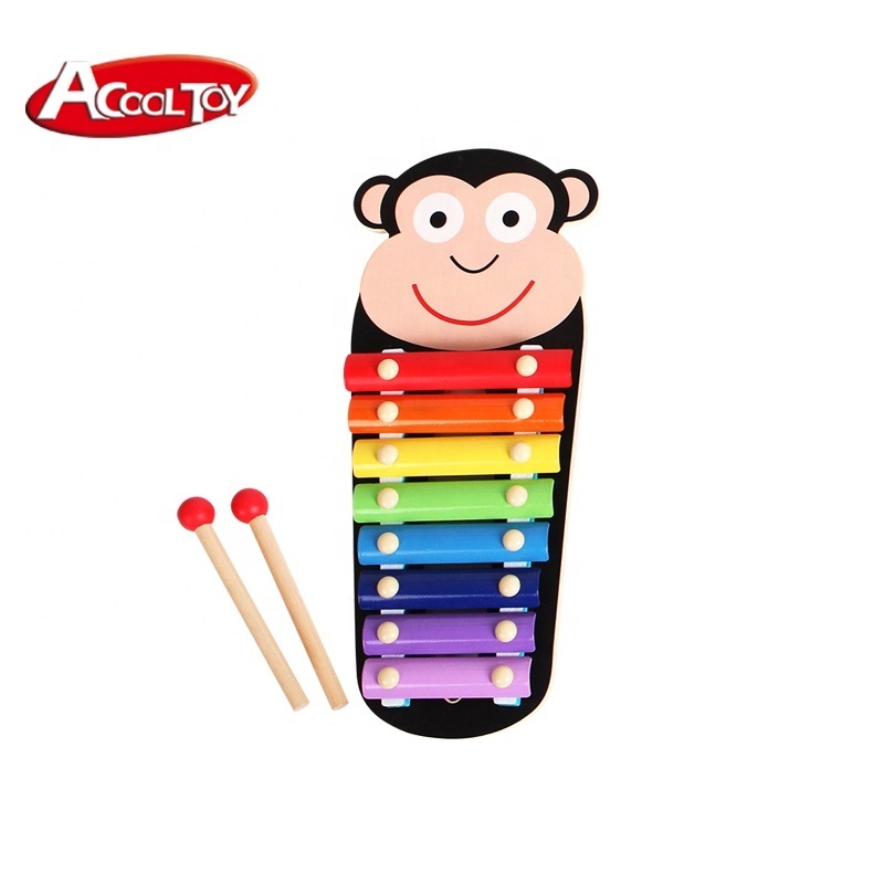 Wooden musical instrument Animal Baby Toys Xylophone Toy Musical Baby Musical Instrument 8 Tone