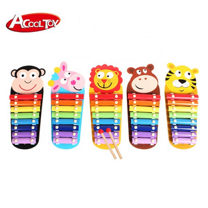 Wooden musical instrument Animal Baby Toys Xylophone Toy Musical Baby Musical Instrument 8 Tone