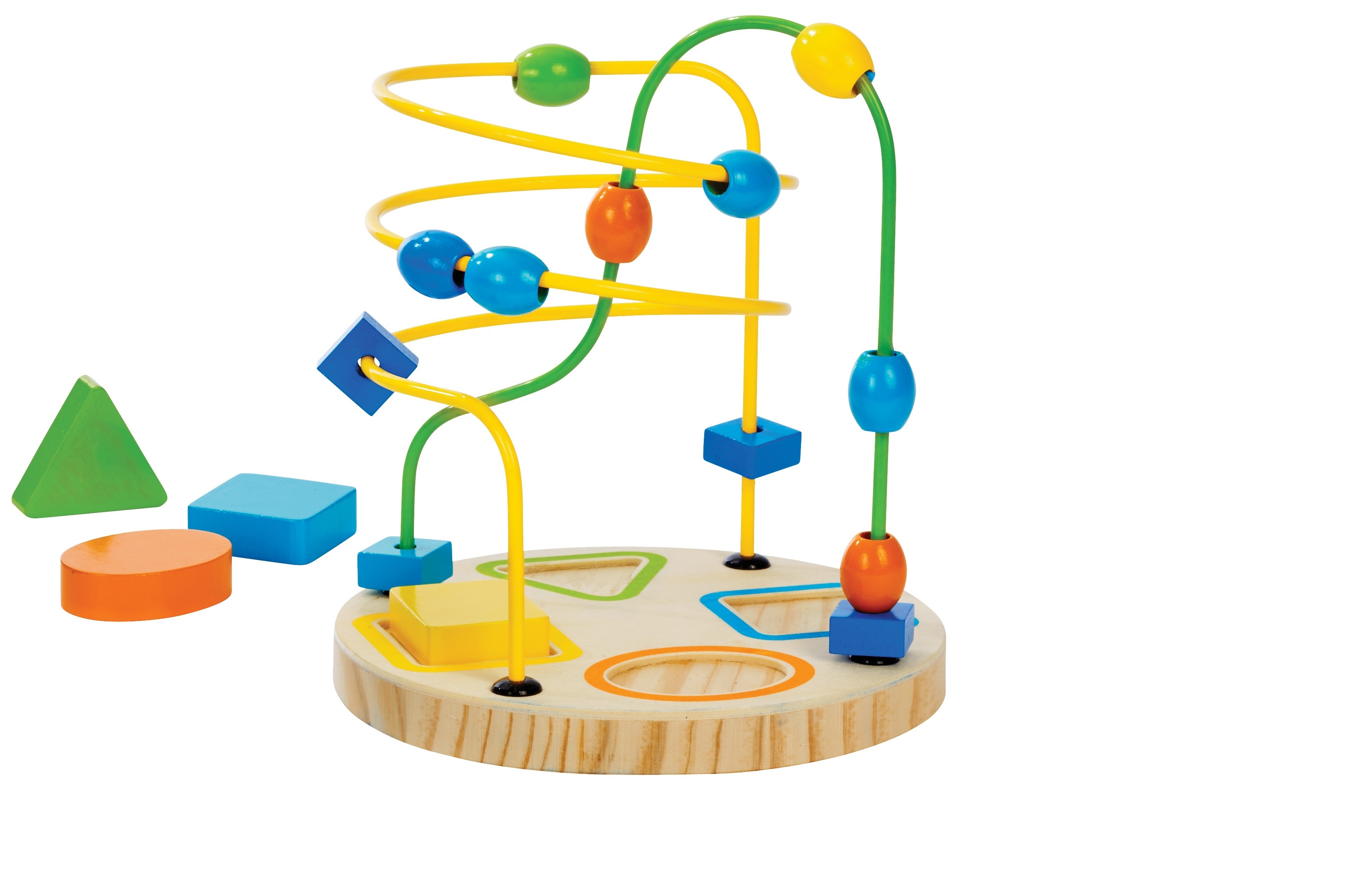 Montessori colorful mini wire roller counting frames circle bead maze wooden educational toys for baby toddler