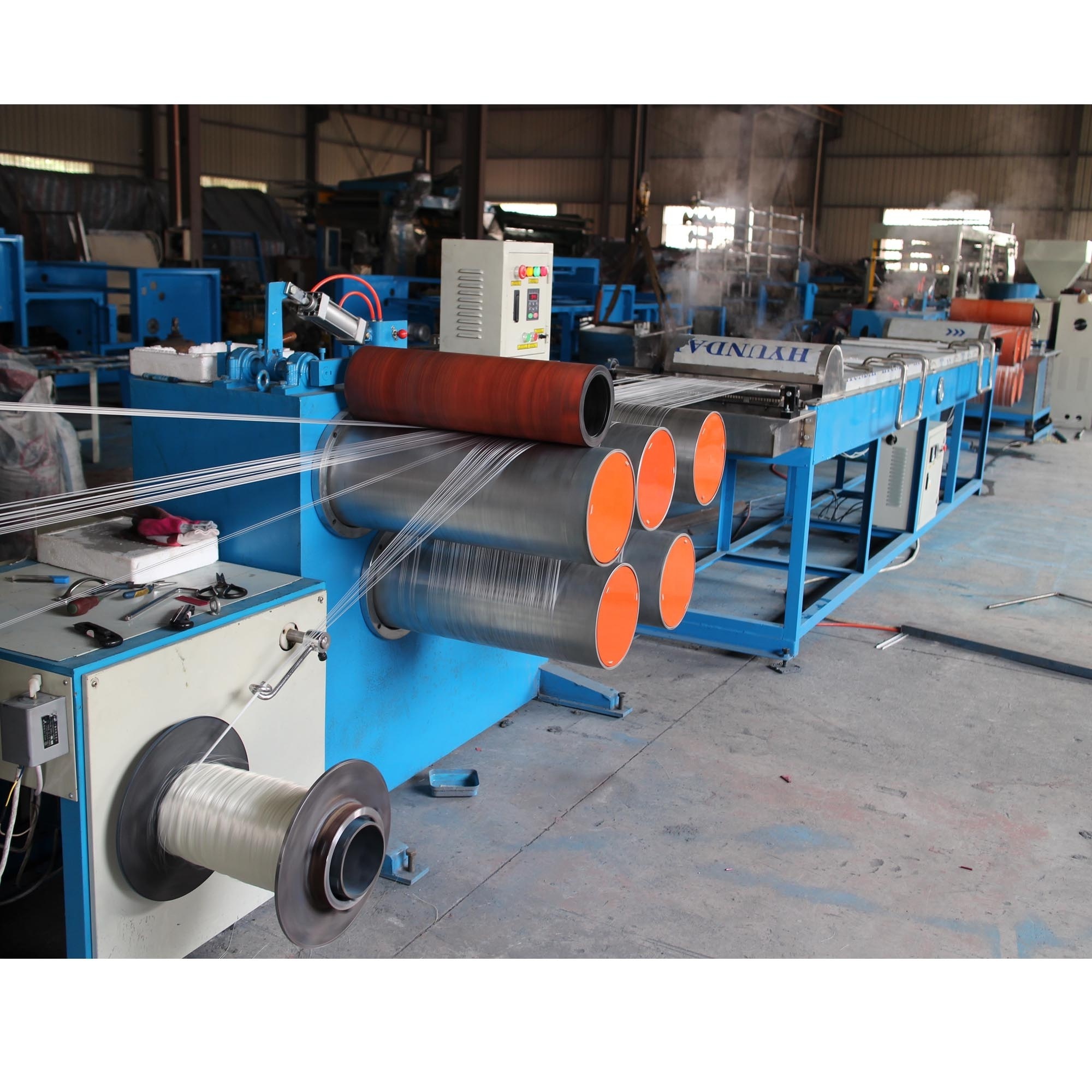 China high speed Plastic PP/PE/PET Monofilament Extruder making Machine with winder for rope production line