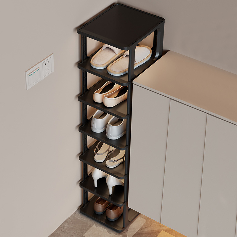 XINGYOU Stackable Storage Organizer for Bedroom Entryway Adjustable Rack Shoe Slots Shelf Shoe Rack Cabinet Plastic