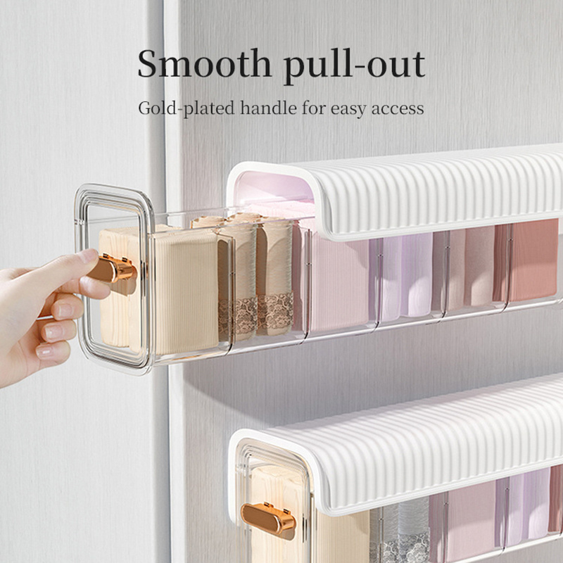 New Product Ideas 2024 Transparent Wall Mounted Multifunction Divider Drawer Pull-out Storage Box Organizers