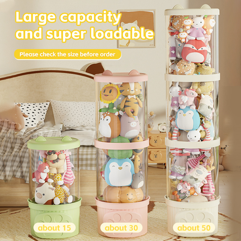 Wholesale Large Round Bins Child Baby Stuffed Toys Container Kids Storage Box Organizer for Home