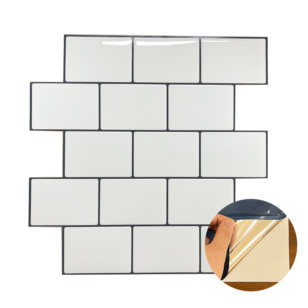 home decoration bathroom kitchen waterproof marble self adhesive pvc wall tiles sticker