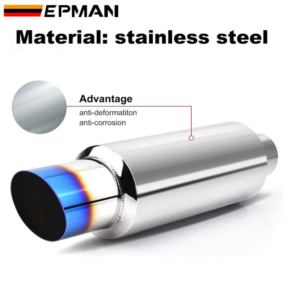 Car Motorbike Exhaust Systems Muffler Tip Universal Stainless Steel Outlet 89mm Silencer Tail Pipe Burnt Tip EPMF1506U89BR