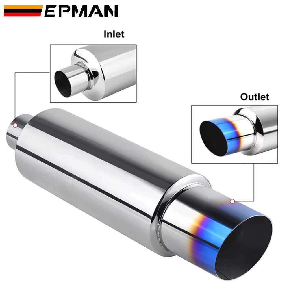 Car Motorbike Exhaust Systems Muffler Tip Universal Stainless Steel Outlet 89mm Silencer Tail Pipe Burnt Tip EPMF1506U89BR