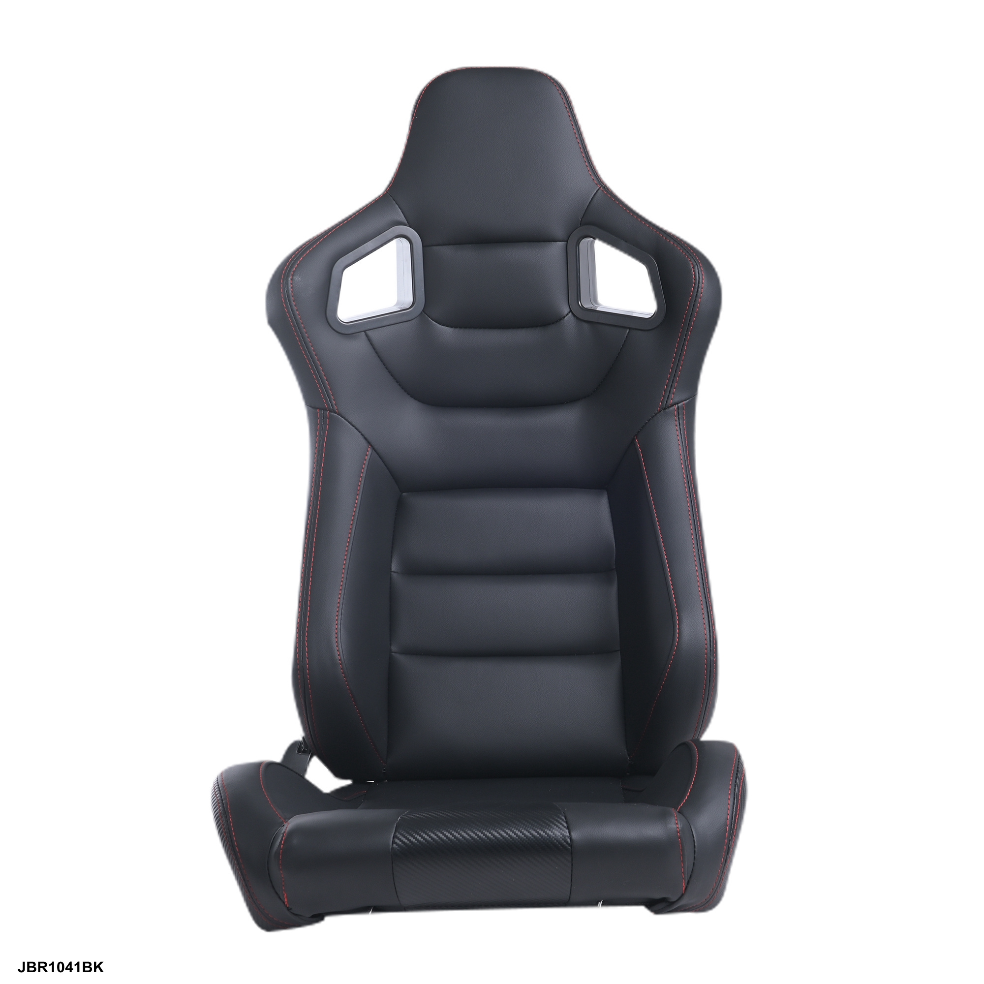 EPMAN Racing Sport Car Seat Reclinable Black Strip PVC Leather Left Right Racing Bucket Seats JBR1041BK