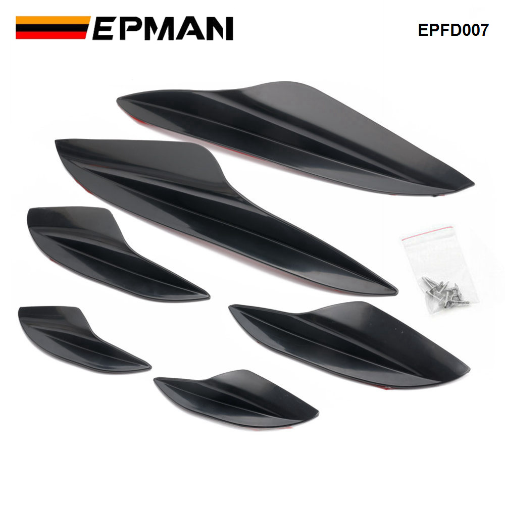 EPMAN ABS Car Body Auto Anti-Collision Strip Decoration Bumper Lip Spoiler Valence Chin Diffuser Canards Trim Kit EPFD007