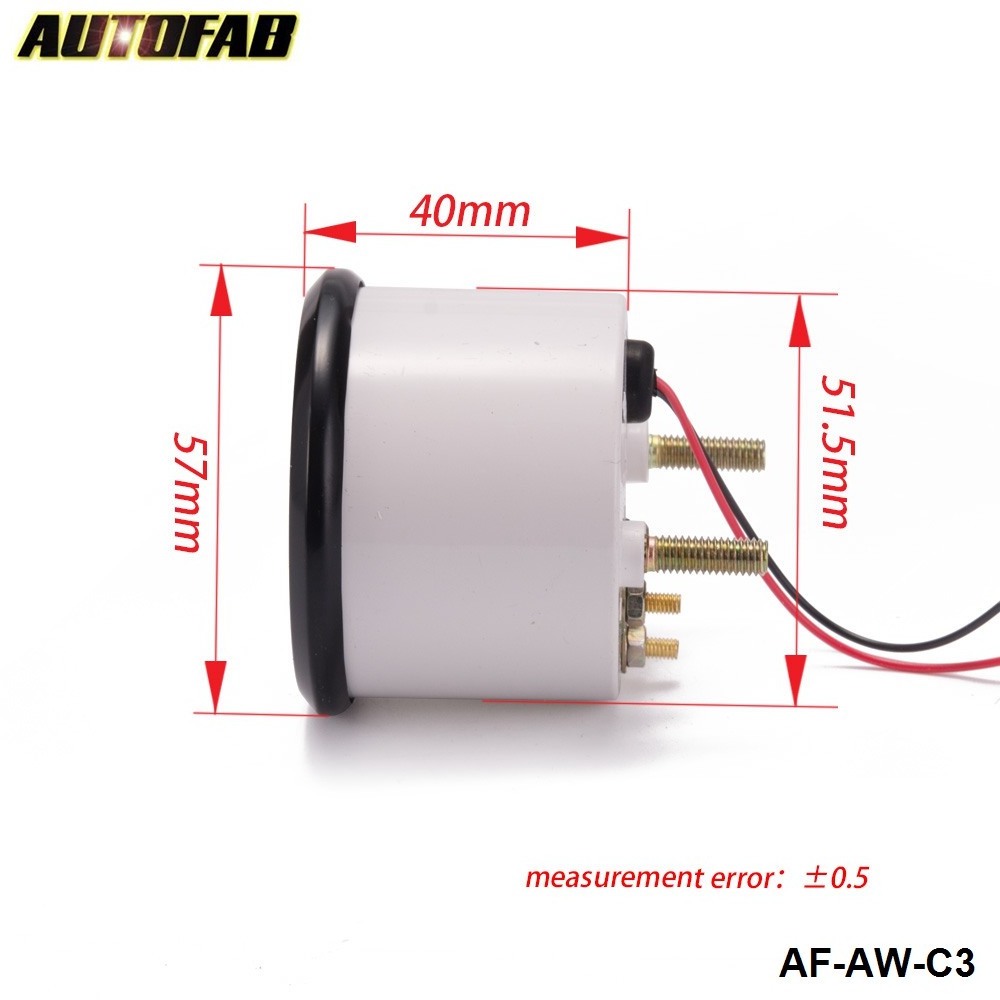 AUTOFAB- Auto 52mm Triple Gauge Kit 3in1 Volt /Water Temp Gauge /Oil Pressure Gauge Or Oil Temp Meter W Sensor AF-AW-C3