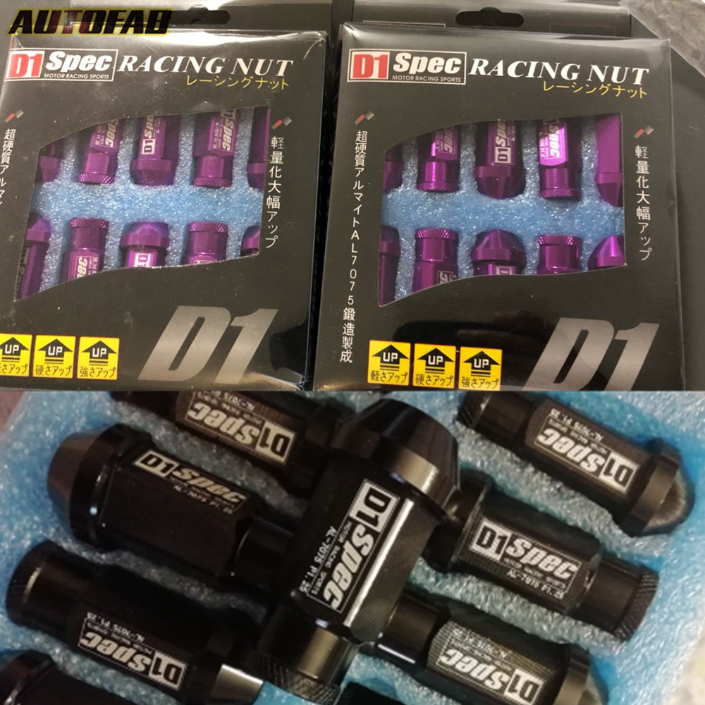 D1spec jdm Billet Aluminum Wheel Racing Lug Nuts P:1.25, L:52mm 20pcs/set EP-650NUTS-L-1.25