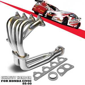 EPMAN STAINLESS STEEL PIPING HEADER MANIFOLD EXHAUST FOR HONDA 88-00 CIVIC EG EF EK EM EPMFH1801