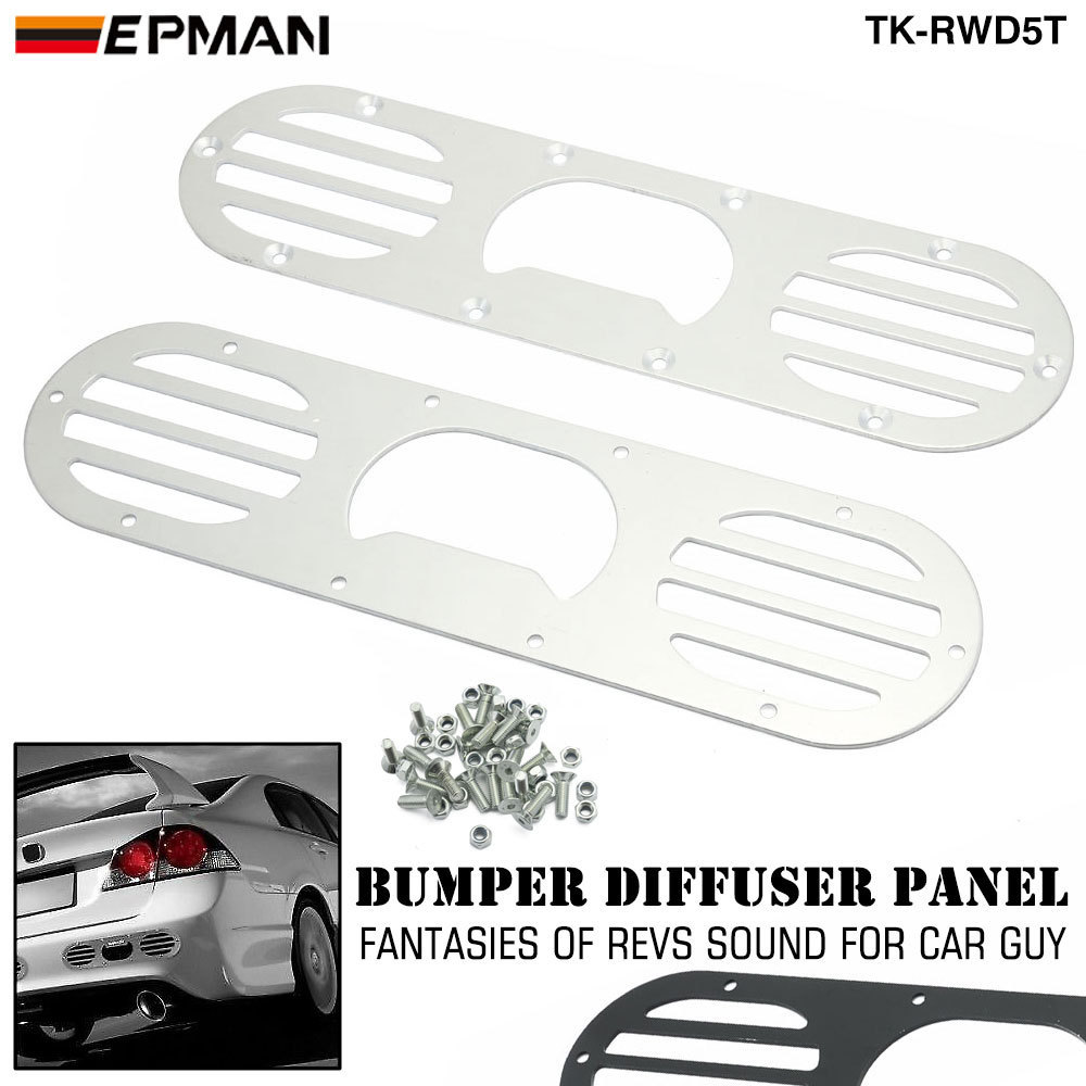 EPMAN Aluminum Rear Bumper Race Air Diversion Diffuser Gunmetal Universal For Honda Civic EP-RWD5T