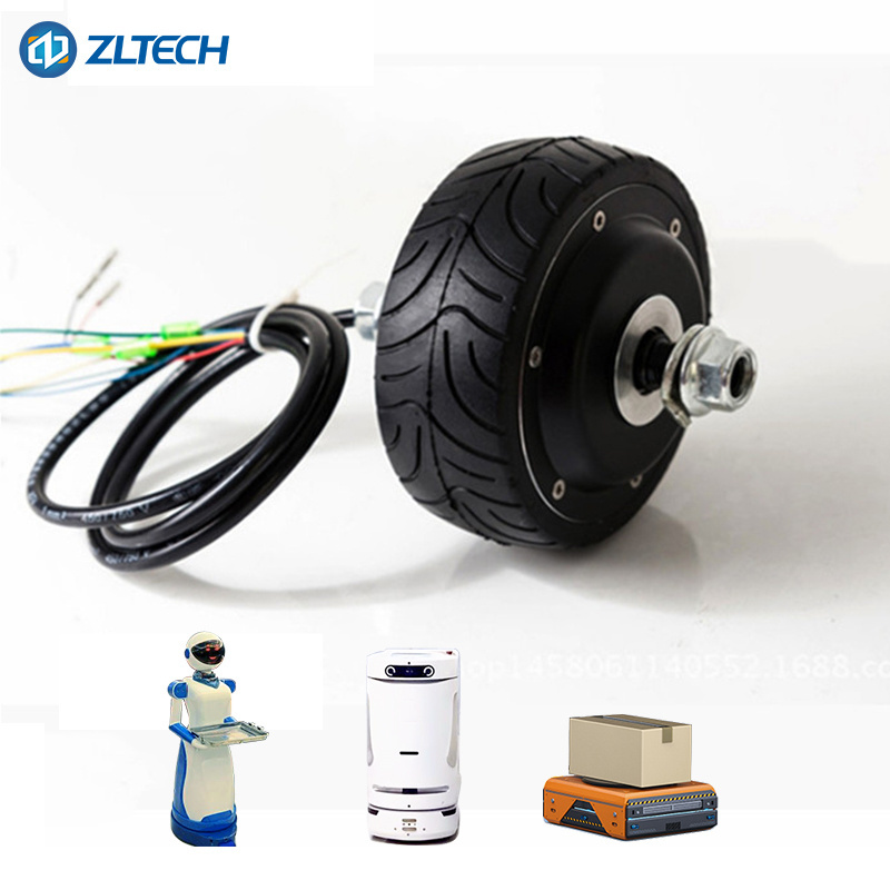 brushless DC motor 4 inch 24V 3N.m with built-in 2014 line encoder electric wheel hub servo motor for robot