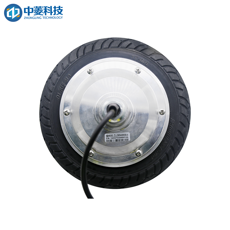 High load high load built-in encoder 8A 9N.m 350W 36V electric brushless geared 8inch DC wheel hub motor for AGV robot