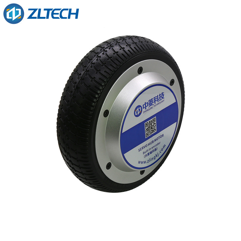 ZLTECH CE IP65 4096 wire magnetic encoder 6.5 inch 48V 8N.m 150kg load 200RPM BLDC brushless robotics DC wheel hub servo motor