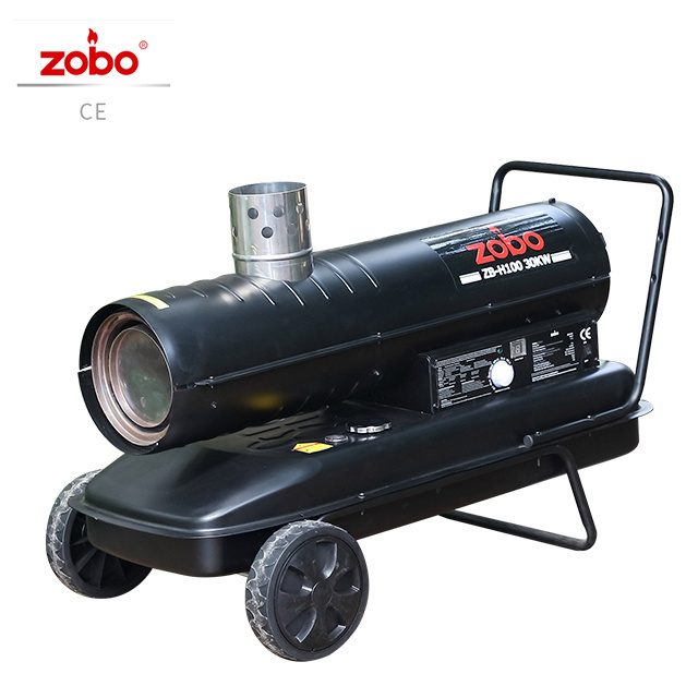 30KW ZOBO Portable indirect diesel fuel tank heaters for greenhouse Industrial kerosene diesel heater