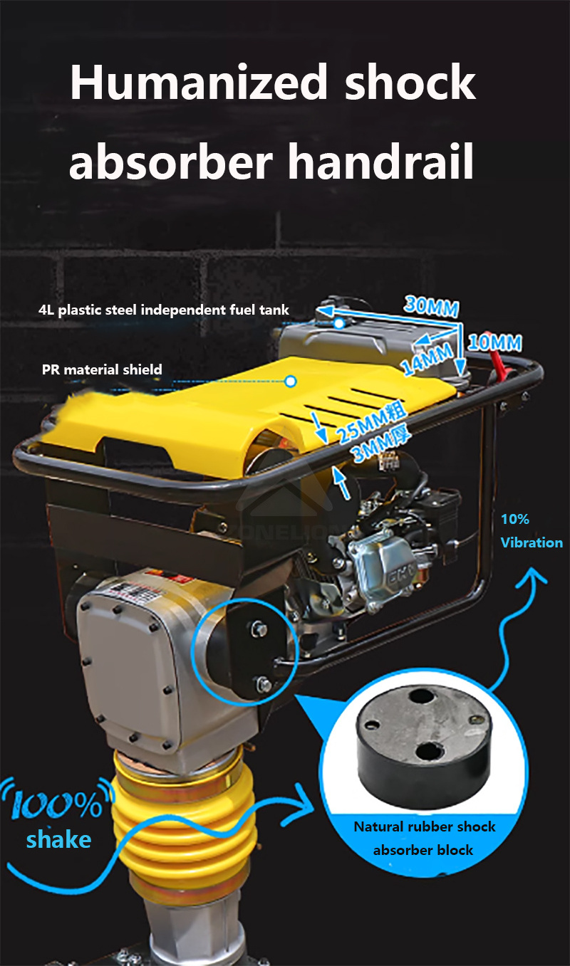 Portable Compact Gasoline Earth Sand Soil Wacker Impact Jumping Jack Compactor Vibrating Tamping Rammer