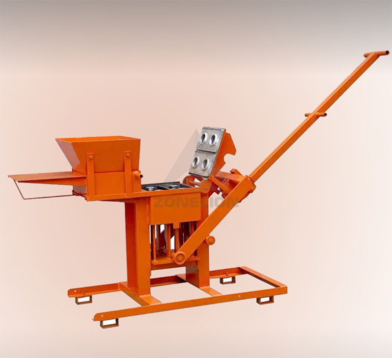 ZON2-40 Small Manual Clay Interlock Hollow Brick Molding Maker Red Soil Block Making Machine