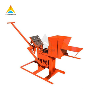 ZON2-40 Small Manual Clay Interlock Hollow Brick Molding Maker Red Soil Block Making Machine