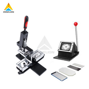 53*80mm Tin Rectangle Fridge Magnet Making Machine + Paper Cutter + 1000pcs Fridge Magnet Materials