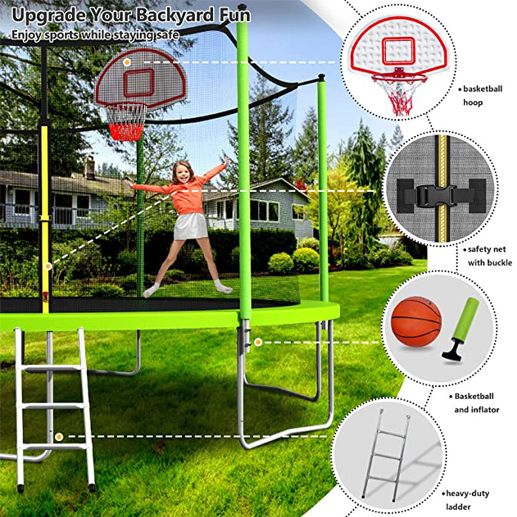 Zoshine 8FT 10FT 12FT 14FT 16FT Hot selling  outdoor kids children jumping protective net trampoline park equipment for sale