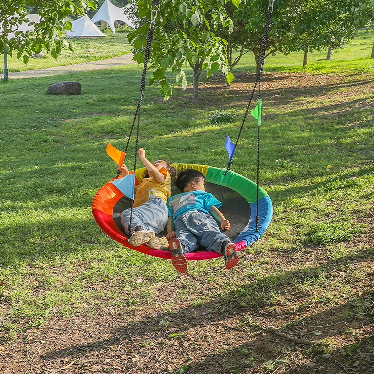 Zoshine High Quality Yellow Flying Tree Swing Good Price Outdoor Round Nest Swing Platform Flying Tree Swing For Kids