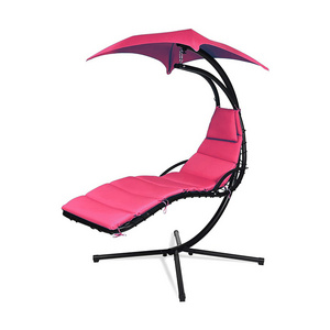 Zoshine Hanging Curved Chaise Lounger Chair Furniture Backyard Hammock Hanging swing chair with Pillow