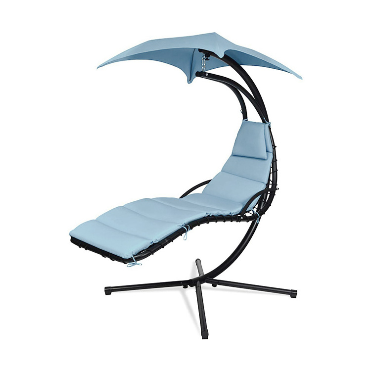 Zoshine Hanging Curved Chaise Lounger Chair Furniture Backyard Hammock Hanging swing chair with Pillow