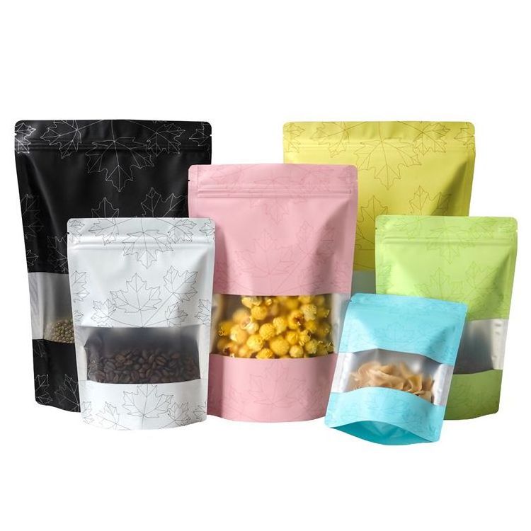 Custom resealable plastic self-supporting zipper dry fruit nut snack food bag biscuit pastry bag