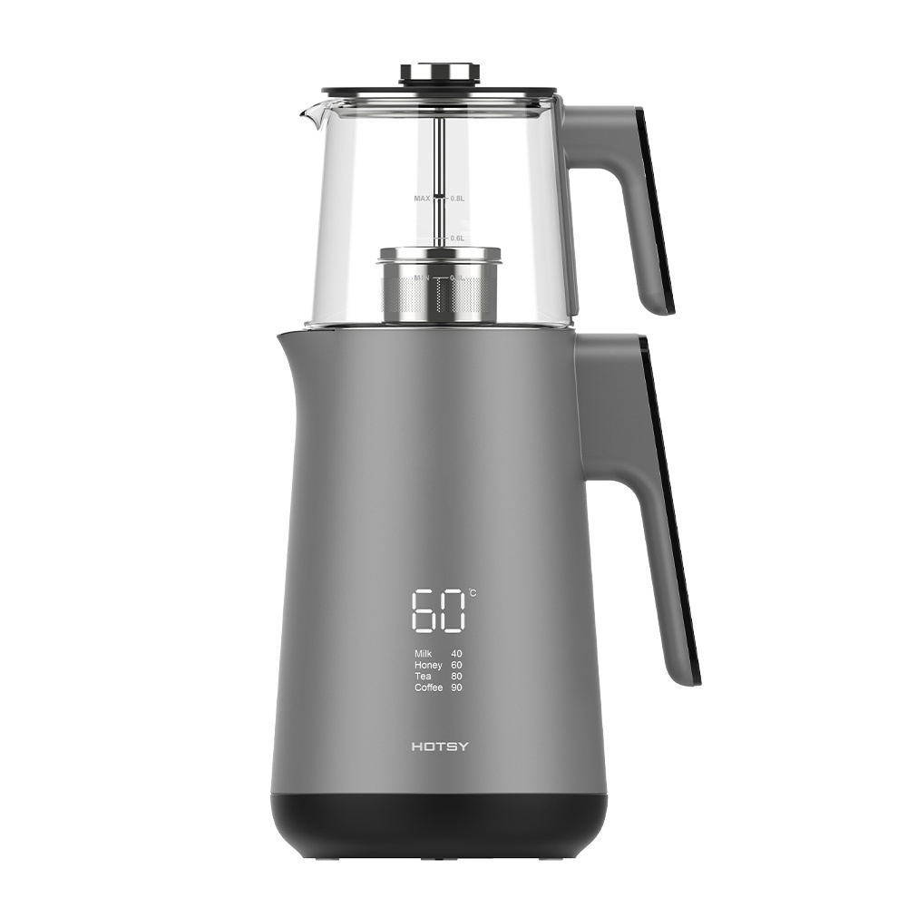 HOTSY 2.0L small kettle with glass lid smart wifi kettle water boil electronic glass multifunction temperature electric kettle