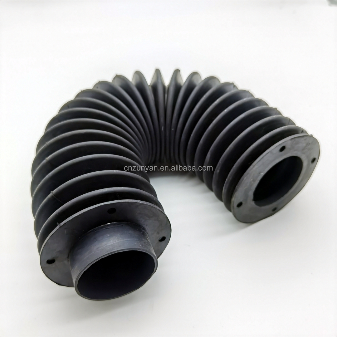 Custom Dust Cover Hose Automotive Air Flanged Round Flexible Silicone Rubber Corrugated Bellow Tube for Hydraulic Cylinder