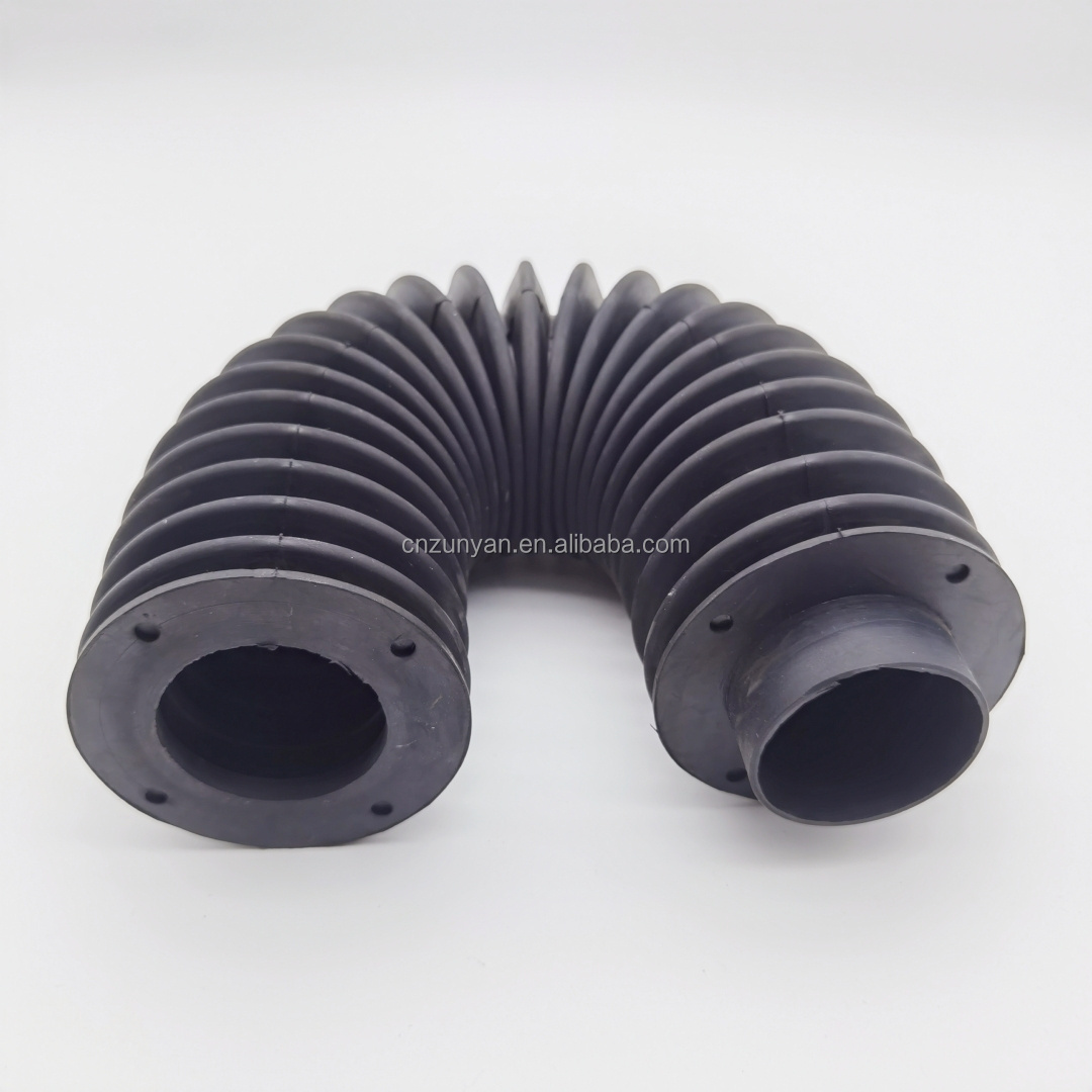 Custom Dust Cover Hose Automotive Air Flanged Round Flexible Silicone Rubber Corrugated Bellow Tube for Hydraulic Cylinder