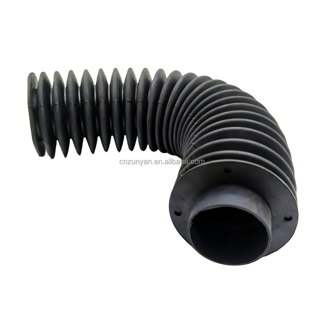 Custom Dust Cover Hose Automotive Air Flanged Round Flexible Silicone Rubber Corrugated Bellow Tube for Hydraulic Cylinder