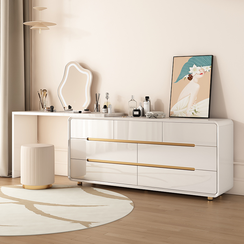 Luxury modern dressing table for bedroom make up dresser with led mirror vanity bedroom furniture