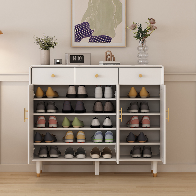 nordic space saving shoes cabinet modern wooden furniture storage rack for entryways cabinet