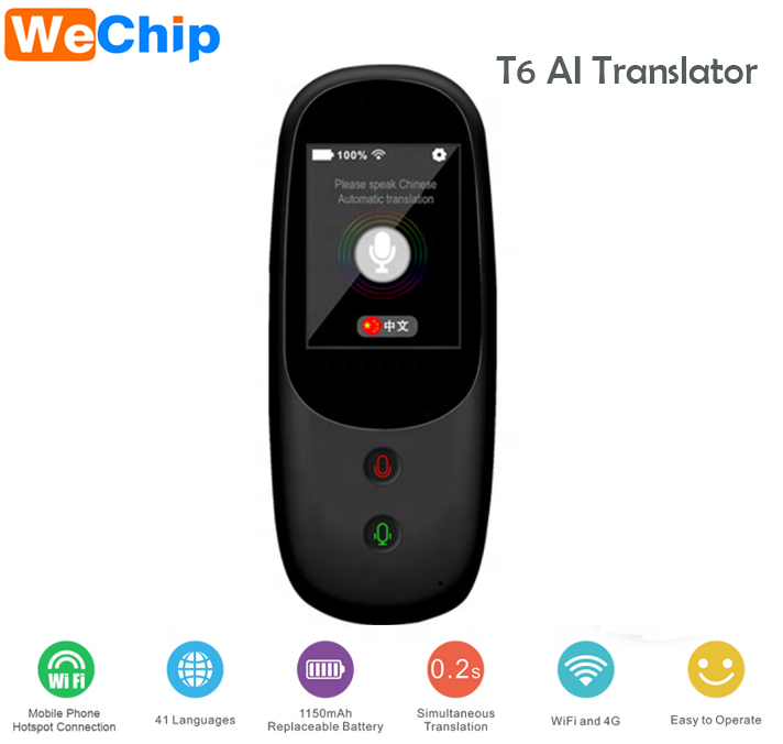 T6 Intelligent AI Language Translator Portable Voice Translator with 41 languages