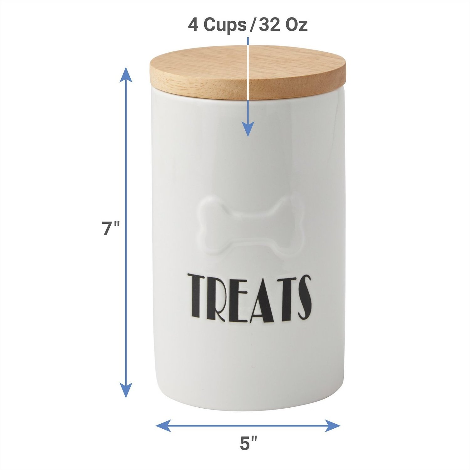 Customized Decor Pet Food Storage Canister Cookie Biscuit Container Ceramic Dog Treat Jar with Wood Lid