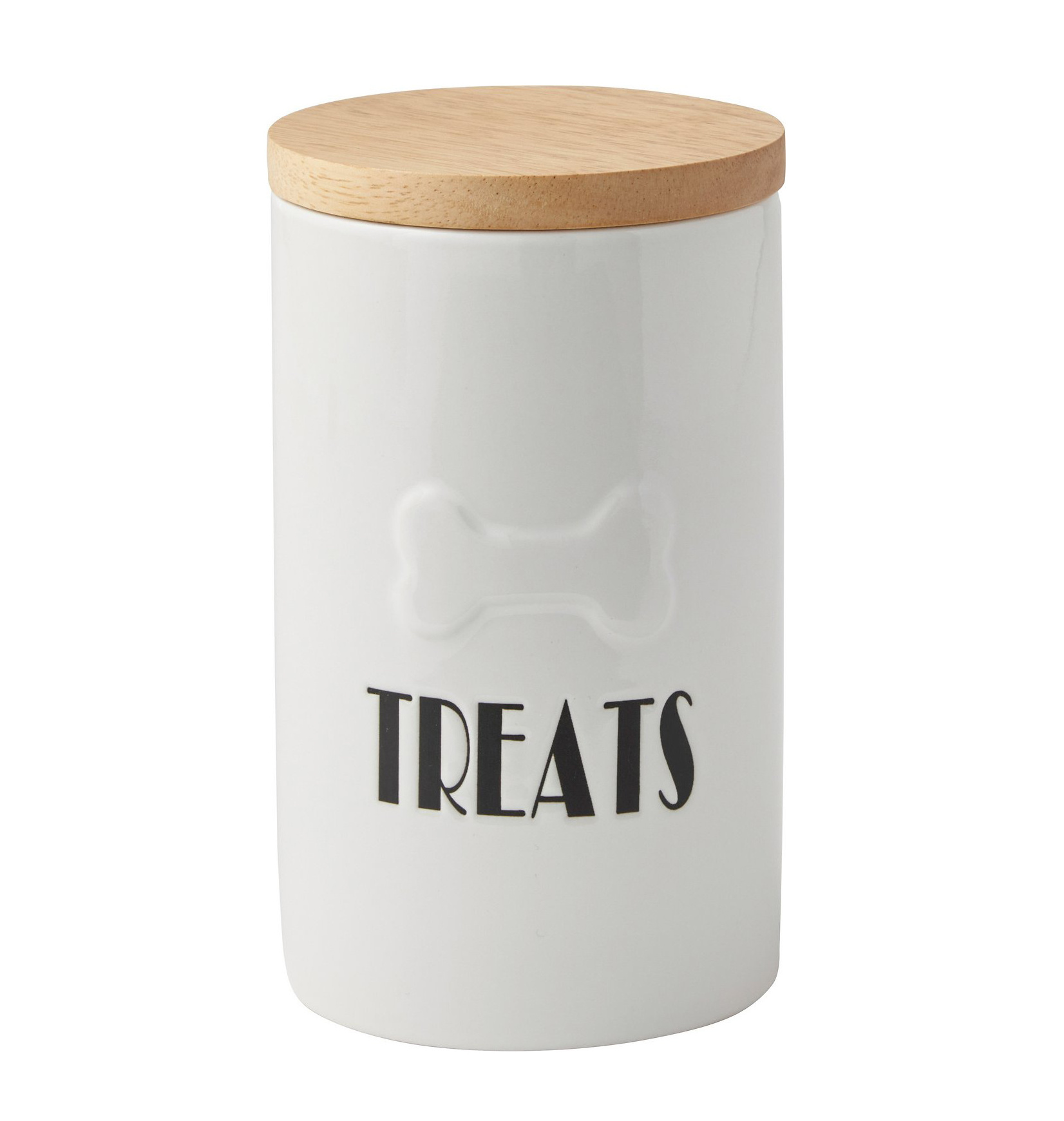 Customized Decor Pet Food Storage Canister Cookie Biscuit Container Ceramic Dog Treat Jar with Wood Lid