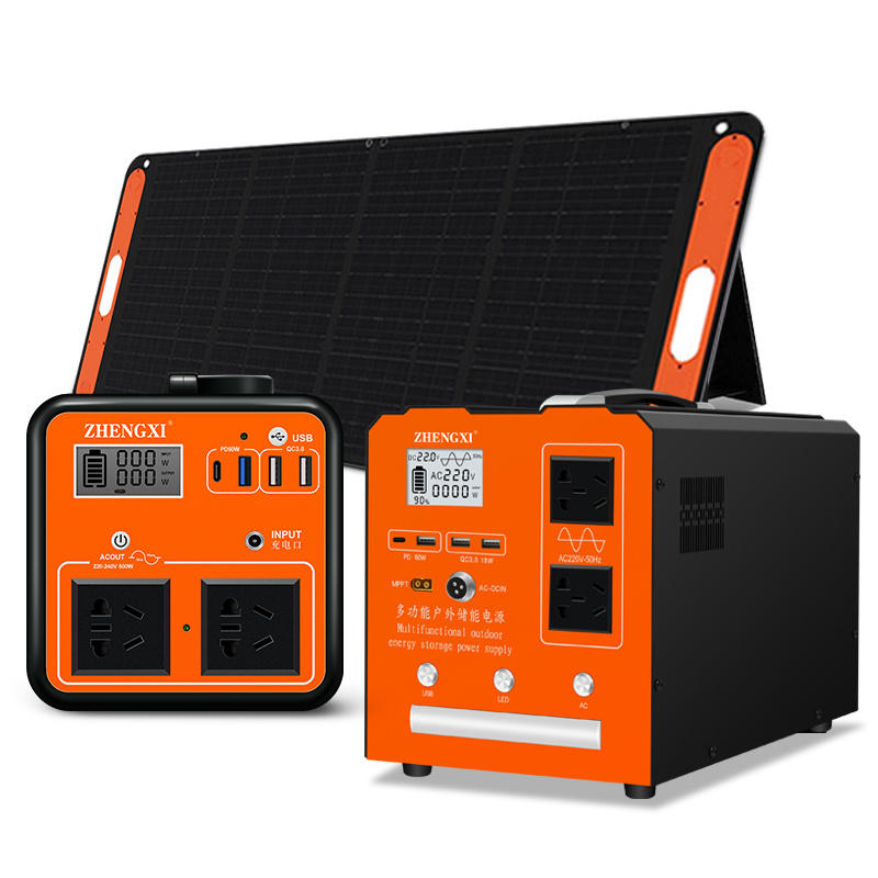 500W 1000w charge backup camping outdoor Lithium battery energy system supply portable solar generator panel sets power station