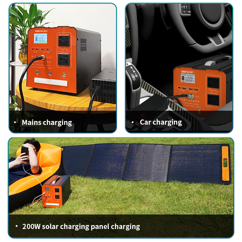 500W 1000w charge backup camping outdoor Lithium battery energy system supply portable solar generator panel sets power station