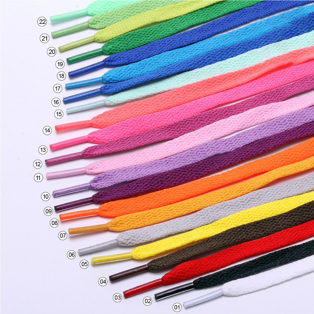 Wholesale Custom 29 Colors Fashion Shoe Laces 8 mm wide Polyester Flat Shoelaces