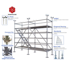 Zhenxiang construction scaffolding  materials name list  types of ring lock scaffold price ringlock scaffolding