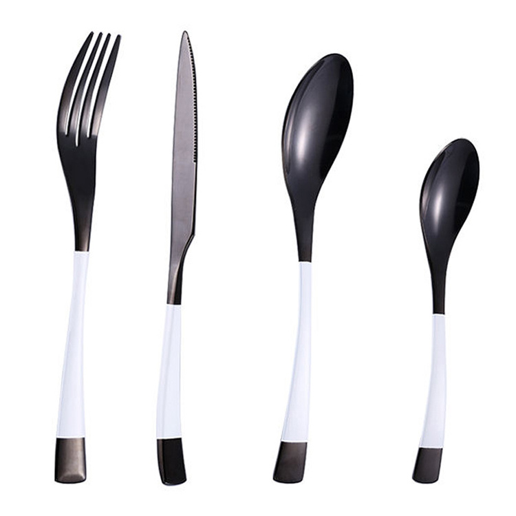 Kaya Style Stainless Steel Cutlery Sets High-end Black Gold Flatware Set For Wedding Restaurant